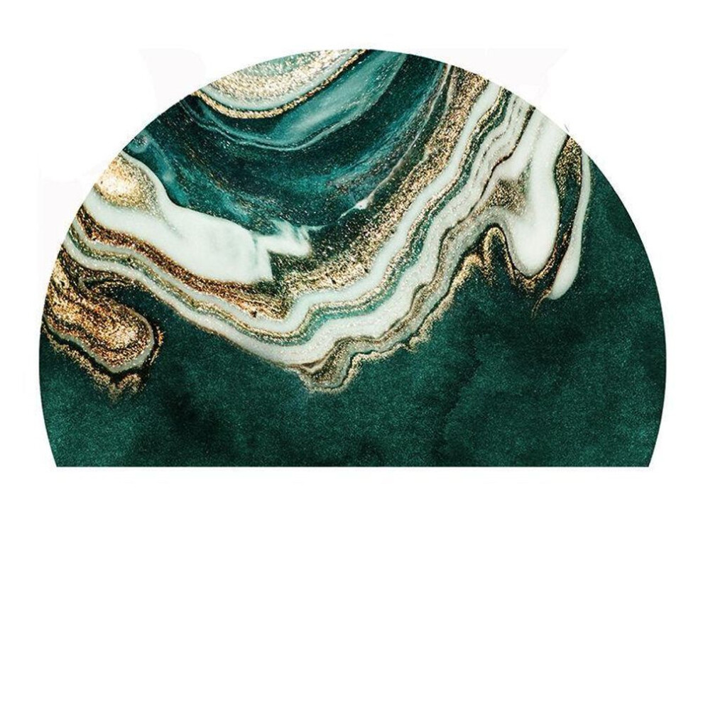 (green, 50*75cm) Nordic Semicircle Entrance Door Entrance Door Bathroom Absorbent Floor Mat Carpet Door Mat Household Foot Pad Non-slip Absorbent Pad