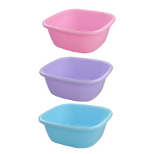 Juego de 3 lavabos cuadrados de pl   stico Doryh de 12 cuartos