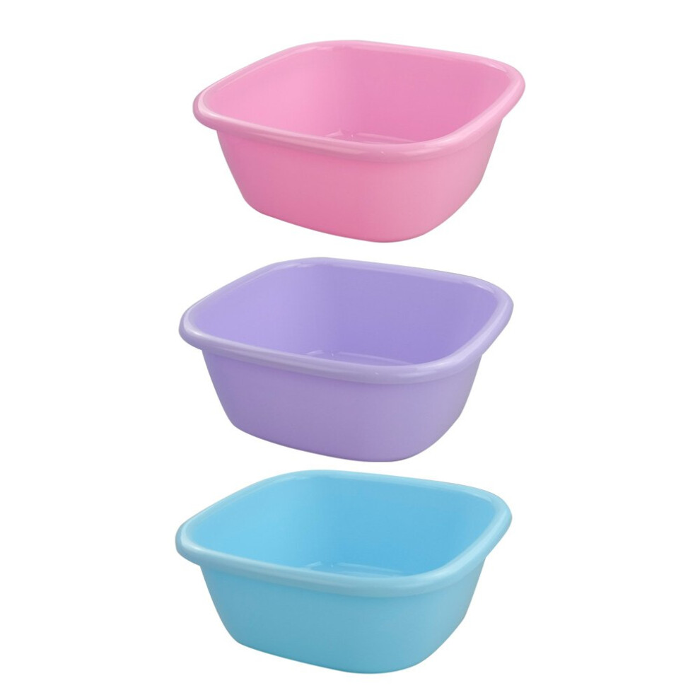 Doryh 12 Quart Plastic Square Washbasin  Set of 3