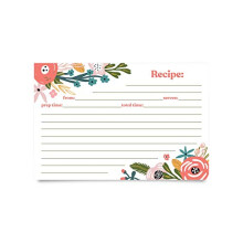 Jot & Mark Florale Rezeptkarten 4x6 | Doppelseitiger dicker Karton, 50 Stck (Gartenblumen)