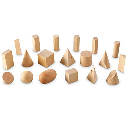 Ensemble de 19 solides g?om?triques en bois Learning Resources LER4298 1