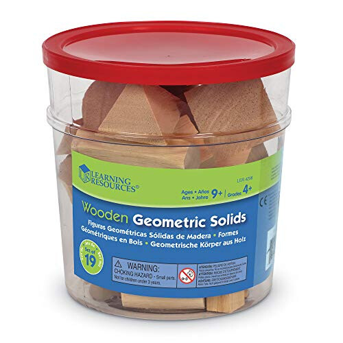 Ensemble de 19 solides g?om?triques en bois Learning Resources LER4298 2