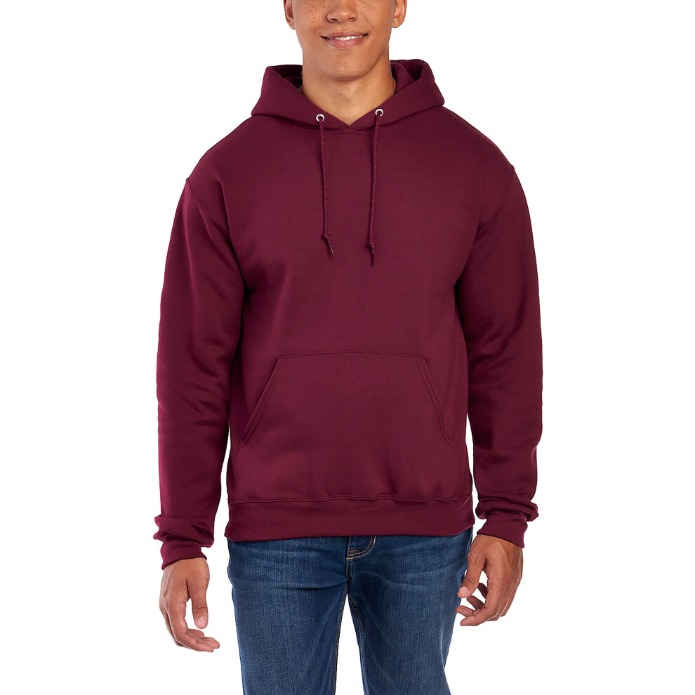 Jerzees - Sweat ? capuche en polaire pour homme Bordeaux Large