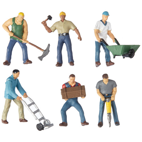 BACHMANN Bachmann Trains - FIGURES - CONSTRUCTION WORKERS (6pcs/pk) - HO Scale