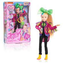 JoJo Siwa 10-tums sångdocka som sjunger oavbrutet i en rosa jacka med regnbågsfrans, ledad, inkluderar mikrofon och hårborste (Just Play)