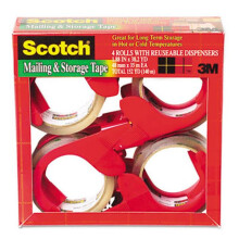 3M Moving & Storage Tape 1.88'' x 38.2 yards 3'' Core Clear 4 Rolls/Pack