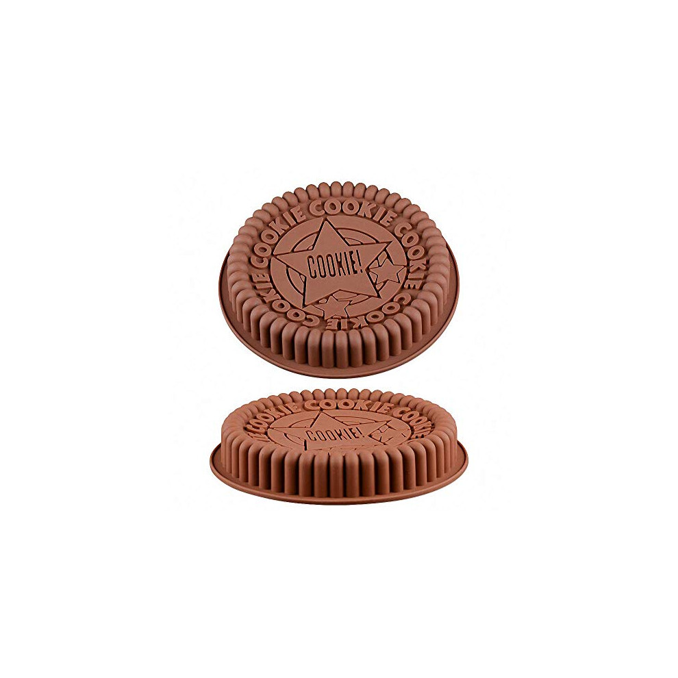 2Pcs giant Sandwich Oreo Big cookie cake Pan 9 Inch Rock Star Bread Baking Silicone Mold (Set of 2, Random color)