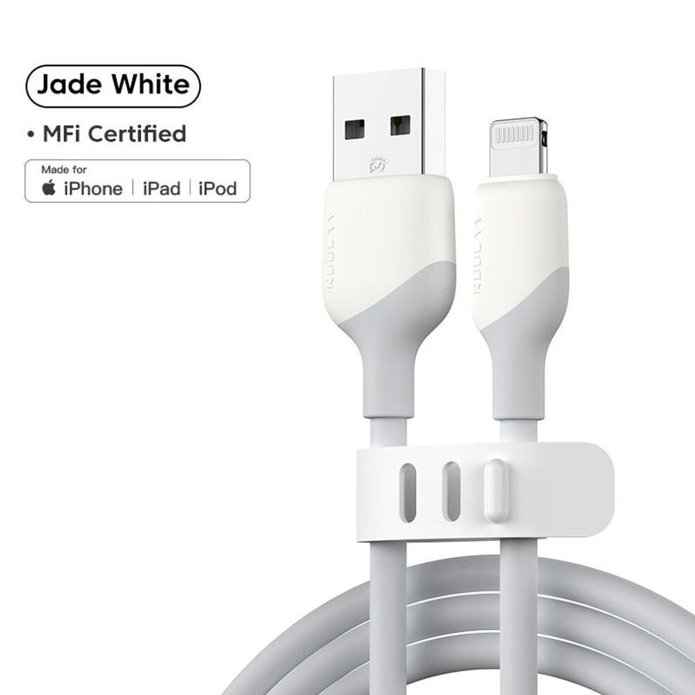 (white, 2M) Kuulaa Liquid Silicone Cable For I Phone 14 13 12 11 Pro Max X Xr Xs 8 7 6 6s 5 5s Se I Pad Charging Charger Cord Wire For I Phone Cable