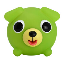 Jabber Ball Sankyo Toys Squeeze and Play Sound Ball - Neon Green Dog