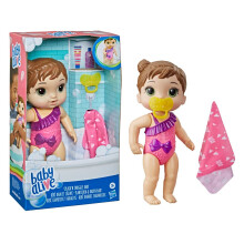 Baby Alive Splash'n Snugle Baby Brown Hair Doll vzjtk a kiegsztokkel
