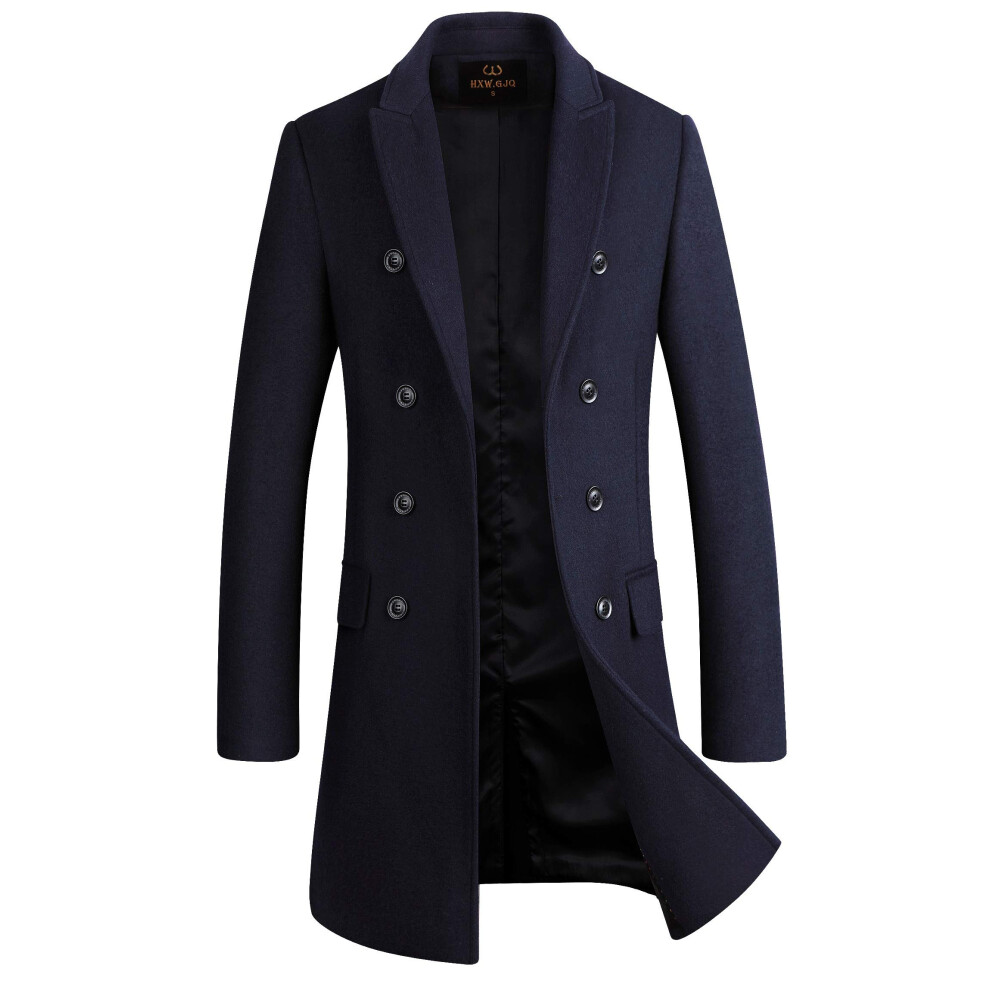 Manteau long crois? en laine m?lang?e de qualit? sup?rieure pour homme HXW.GJQ (as1 a