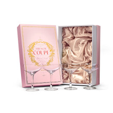 GLASSIQUE CADEAU Franzsische kleine Vintage Champagner-Coup-Glser | 4er-Set | 6 oz Crystal Classic Cocktailglas  Martini Sidecar Daiquiri | Retro