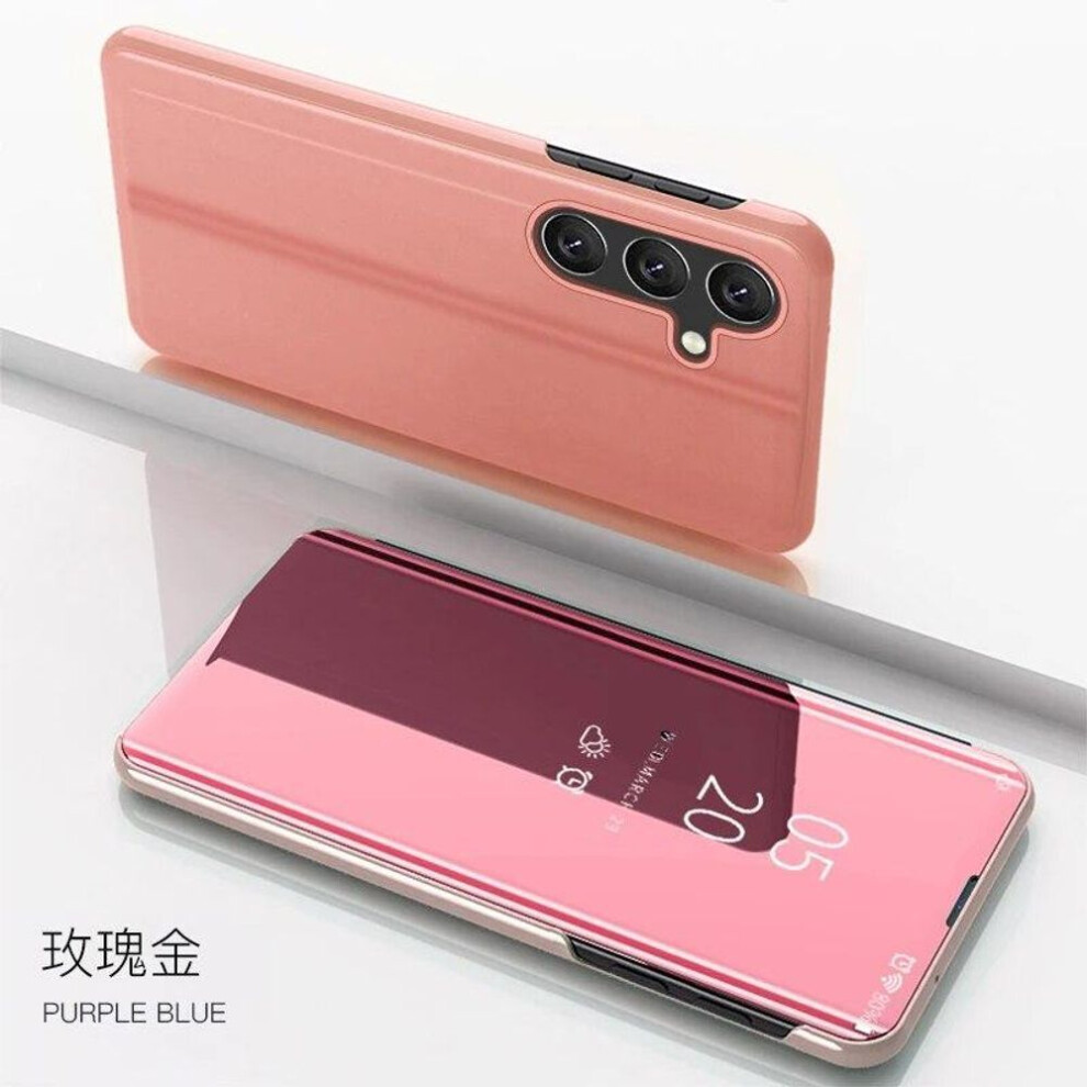 (rose gold, For Galaxy M34 5G) For Samsung M34 5G Case Luxury Clear View Mirror Flip Phone Case For Samsung GALAXY M34 2023 M 34 Stand Protection Back Cover
