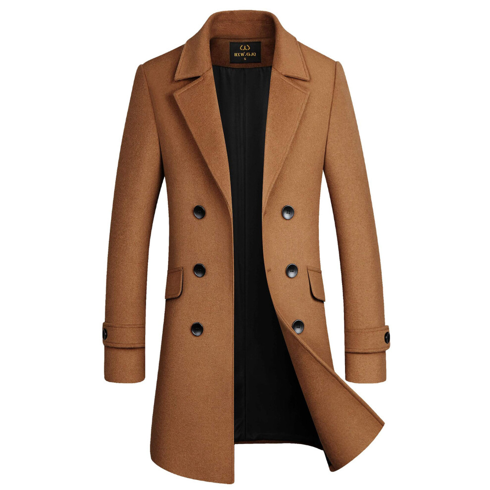 Manteau long crois? en laine m?lang?e de qualit? sup?rieure pour homme HXW.GJQ (as1 a