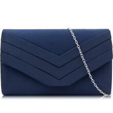 Milisente Clutch-Geldbrse fr Damen, Wildleder-Umschlag-Abendgeldbrsen, Umhngetasche, Schulter-Clutch (Marineblau)