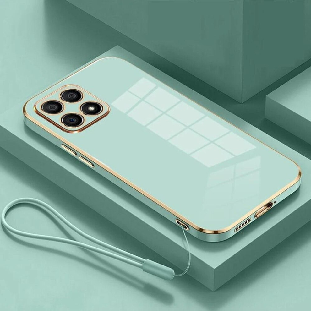 (sky blue, For Honor X6A&Case & Strap) For Honor X6 Case Honor X8a Cover Honor X8 X8b X6s X6a Luxury Square Plating Honor X8 5g X8a X8 Phone Case Shockproof Back Cover