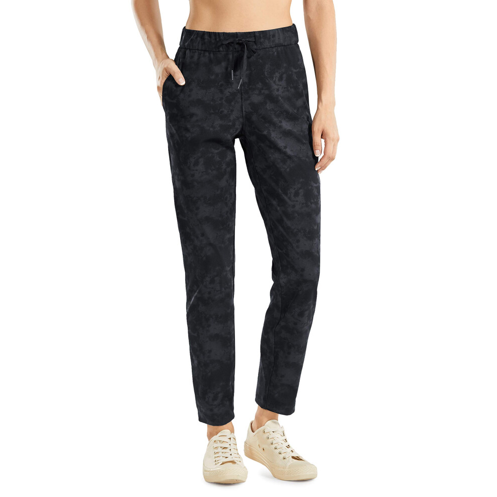 Pantalon de golf extensible 4 directions CRZ YOGA pour femme - Pantalon de travail 7/8 avec poches, id   al pour le sport, les voyages, le d   tente