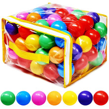 Hovenlay Ball Pit Balls Phtalate Free BPA Free Crush Proof Plastic - 7 Ljusa frger i teranvndbara lekleksaker fr barn med frvaringsvska