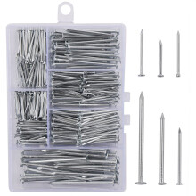 Kit surtido de 376 clavos premium para ferreter   a, longitud m   xima de 2 pulgadas, galvanizados, para colgar cuadros, madera y pared, con caja de