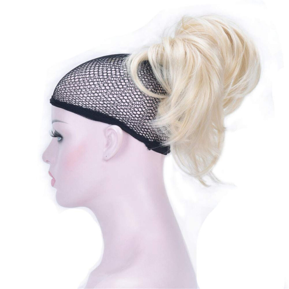 Aimole Unisex Synthetic Ponytail Claw Clip-On Straight Wig Short Extensions Hair Hairpiece(613-Pale Blond)