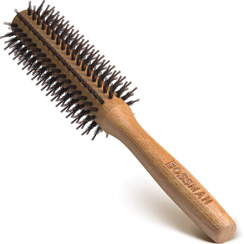 Capo Bossman 2" Round Boar & Nylon Bristle Hair Brush For Blow Dryer, Styling, Curling, Detangling And Straightening