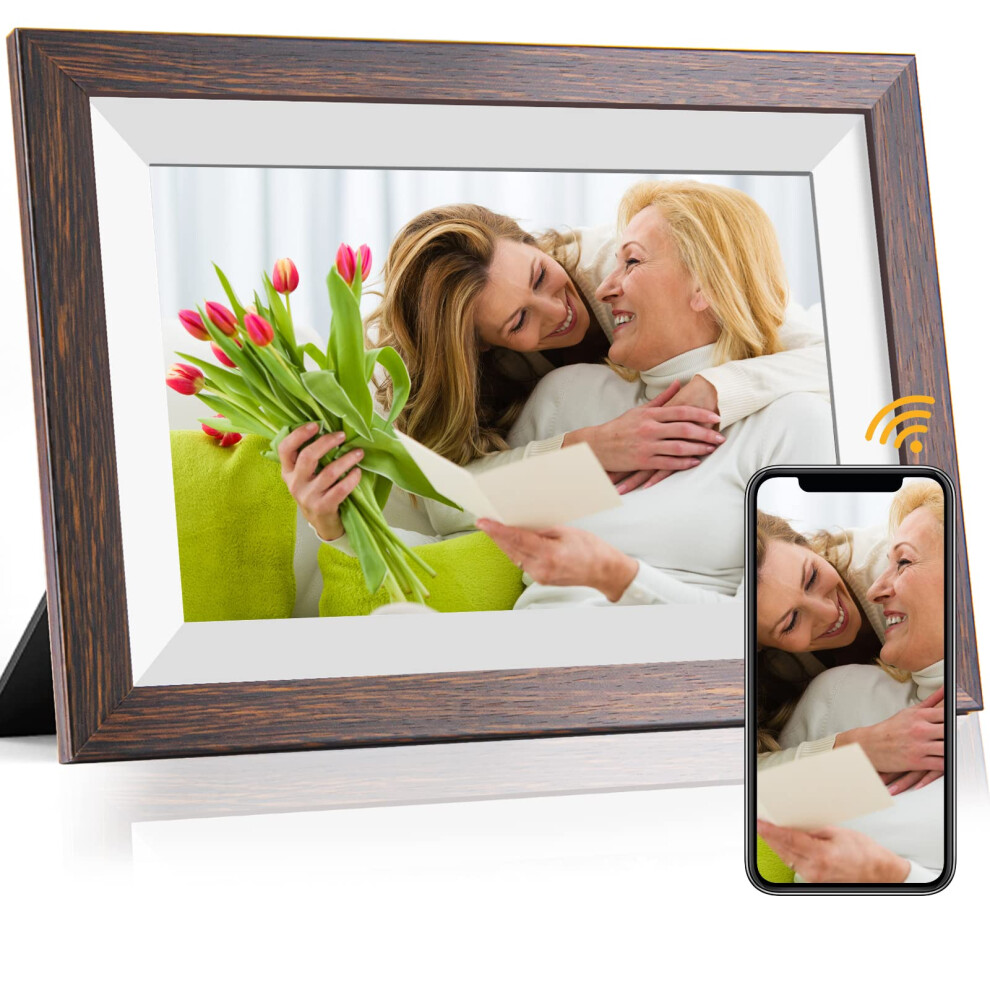 WiFi Digital Picture Frame 10.1 Inch Smart Digital Photo Frame with IPS Touch Screen HD Display  16GB Storage Easy Setup to Share Photos or