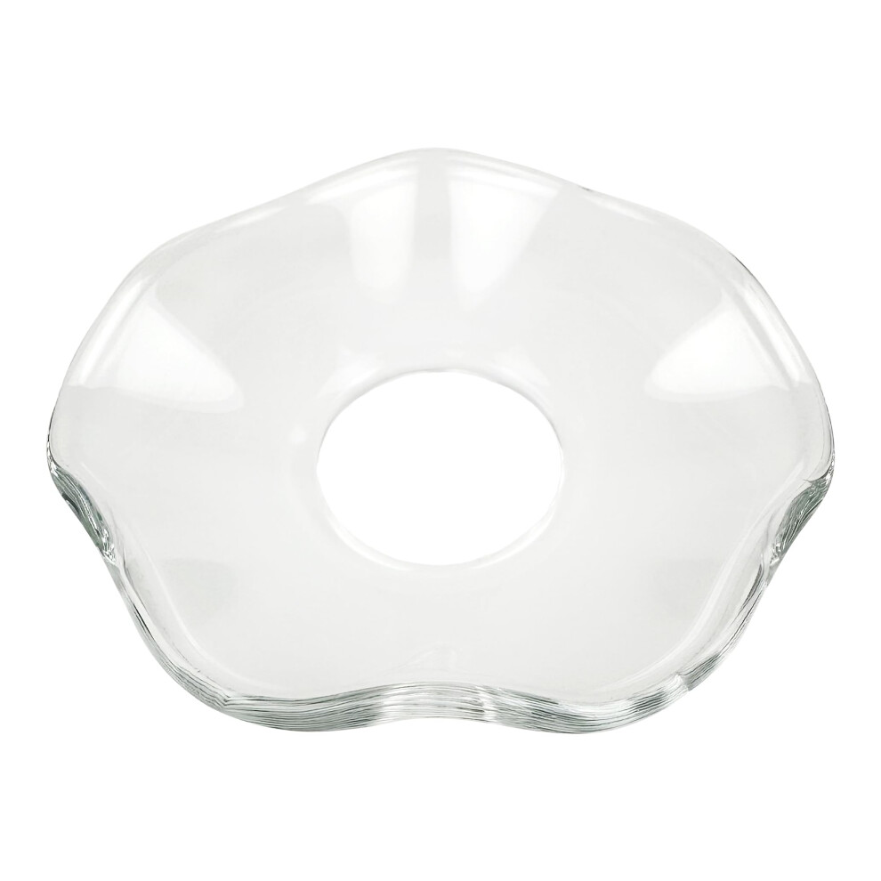 VGEUNA 12 Pieces Bent Glass Candle Bobeches  Candle Rings  Bobeches for Candlestick Holders (Scallop)