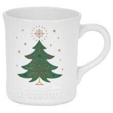 Le Creuset Stoneware Noel Collection: Tree Mug 14 oz. White w/Appliq