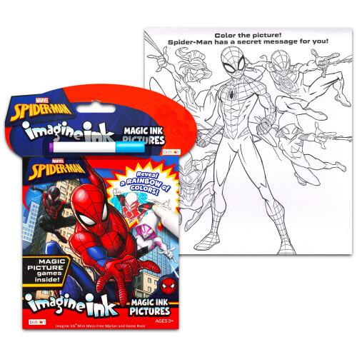 Σετ Βιβλίων Χρωματισμού Spiderman Imagine Ink - 2 Βιβλία Χωρίς Χάος με Αυτοκόλλητα 1
