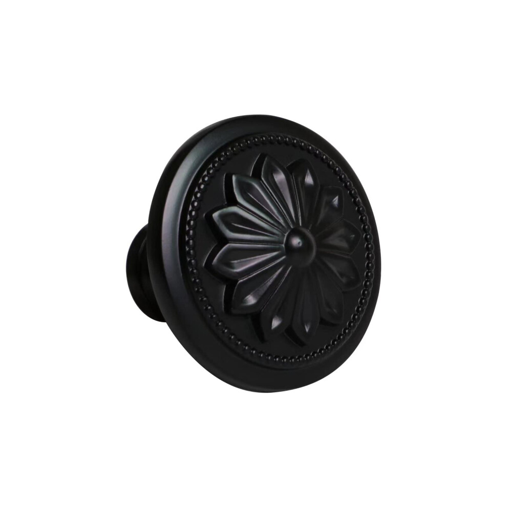 Lot de 4 boutons pour armoires et tiroirs, noir mat, 36 mm de diam?tre
