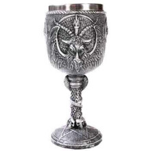 EBROS Gift Dark Occult Sabbatic Goat Baphomet Wine Gobblet Brink Beverage Chalice Figurine Hebergement Accessoire de decor de baphomomes de chevr