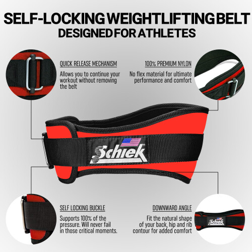 Schiek 6"" Nylon-Trainingsg?rtel Gr??e: XLarge Farbe: Rot 2