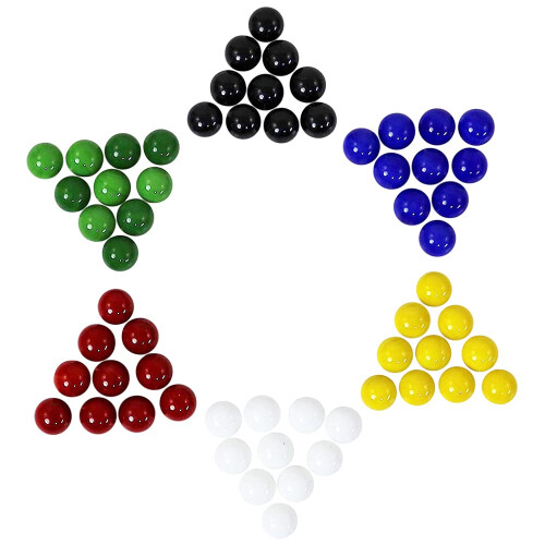 Mega Game Erstatningskugler 14 mm - Solid Glas - 60 stykker - Kinesisk Dam Crafting (Multi)