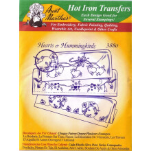 Hearts & Hummingbirds Tante Martha's Hot Iron Stickerei-Transfer