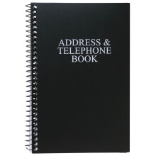 Iconikal Adres- en telefoonboek, zwart, 8 x 5 inch