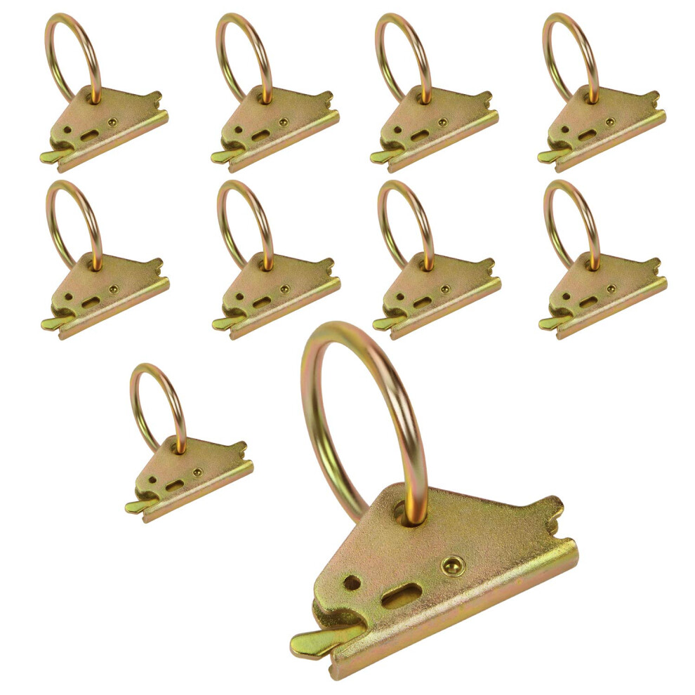 Eapele 10Pcs Steel E-Track O Ring Tie-Down Anchors, Secure Cargo In Enclosed/Flatbed Trailers, Trucks, Load Limit Of 1500Lb 653461930753