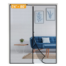 yotache Bred magnetisk sk?rmd?rr passar d?rrstorlek 74 x 80 Sk?rmstorlek 76"""" x 81"""" f?r skjutd?rr i glas och fransk d?rr Hands Free Entr?