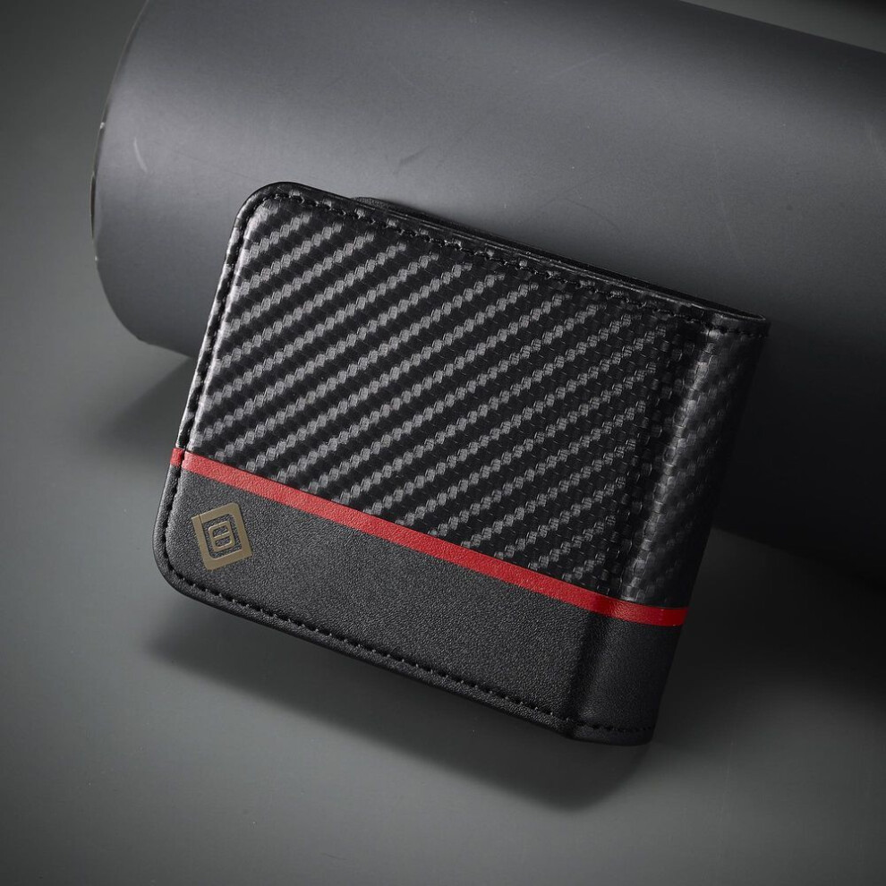 (black, Samsung Z Flip 3) Carbon Fiber Leather Case For Samsung Galaxy Z Flip 5 4 3 5g Flip5 Flip4 Flip3 Z Fold 3 4 5 Magnetic Flip Wallet Card Holder Phone Bag Etui