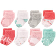 Calcetines unisex Luvable Friends para beb s reci n nacidos y beb s de rizo con lunares coral de 0 a 6 meses
