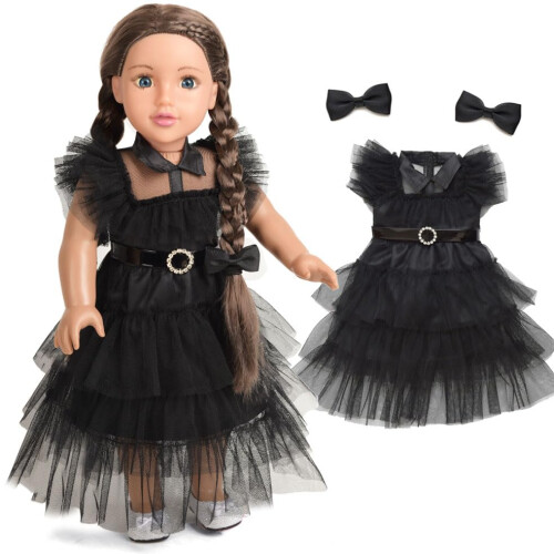 Nescafe Dolly Dolly 18 polegadas roupas de boneca preto vestido de fantasia Acess   rios para bonecas para bonecas de 18 polegadas (boneca n   o inclu   da)