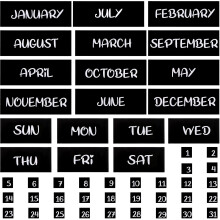 50 Pieces Magnetic Days of the Week and Months  Magnetic calendar Date