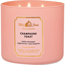 Bath & Body Works White Barn Champagner-Toast Duftkerze, 3-Docht, 14,5 oz – Festliche Duftkerze