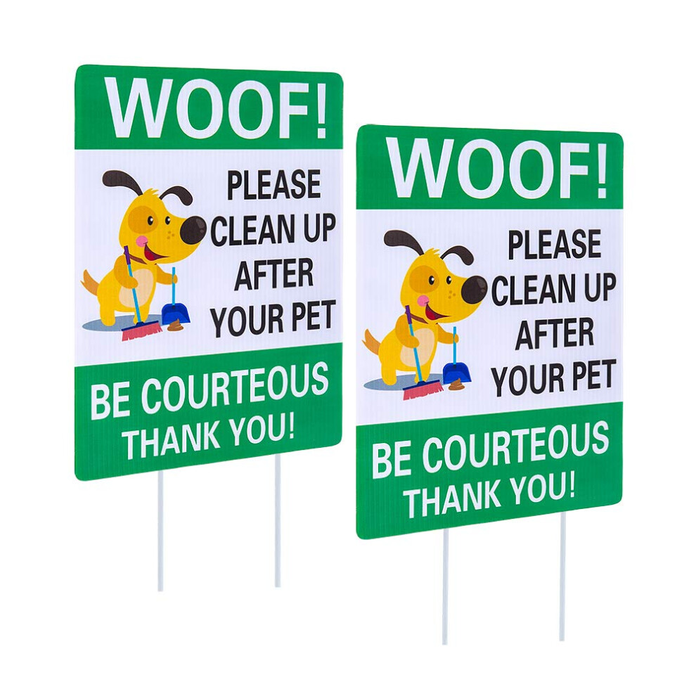 Waahome Lot De 2 Woof Double Face Veuillez Nettoyer Apr?S Votre Animal De Compagnie Yar-image