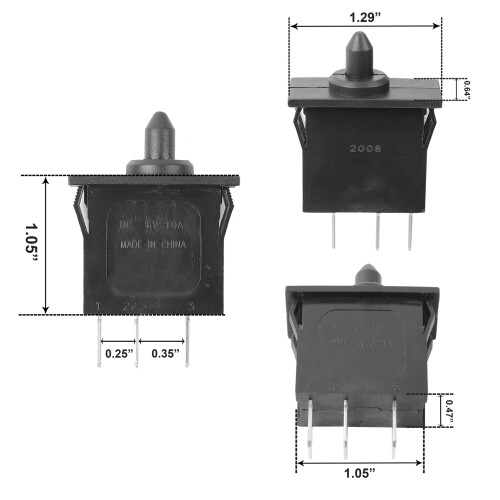 Plunger Type Accelerator Foot Switch for Peg Perego John Deere Gator H 1