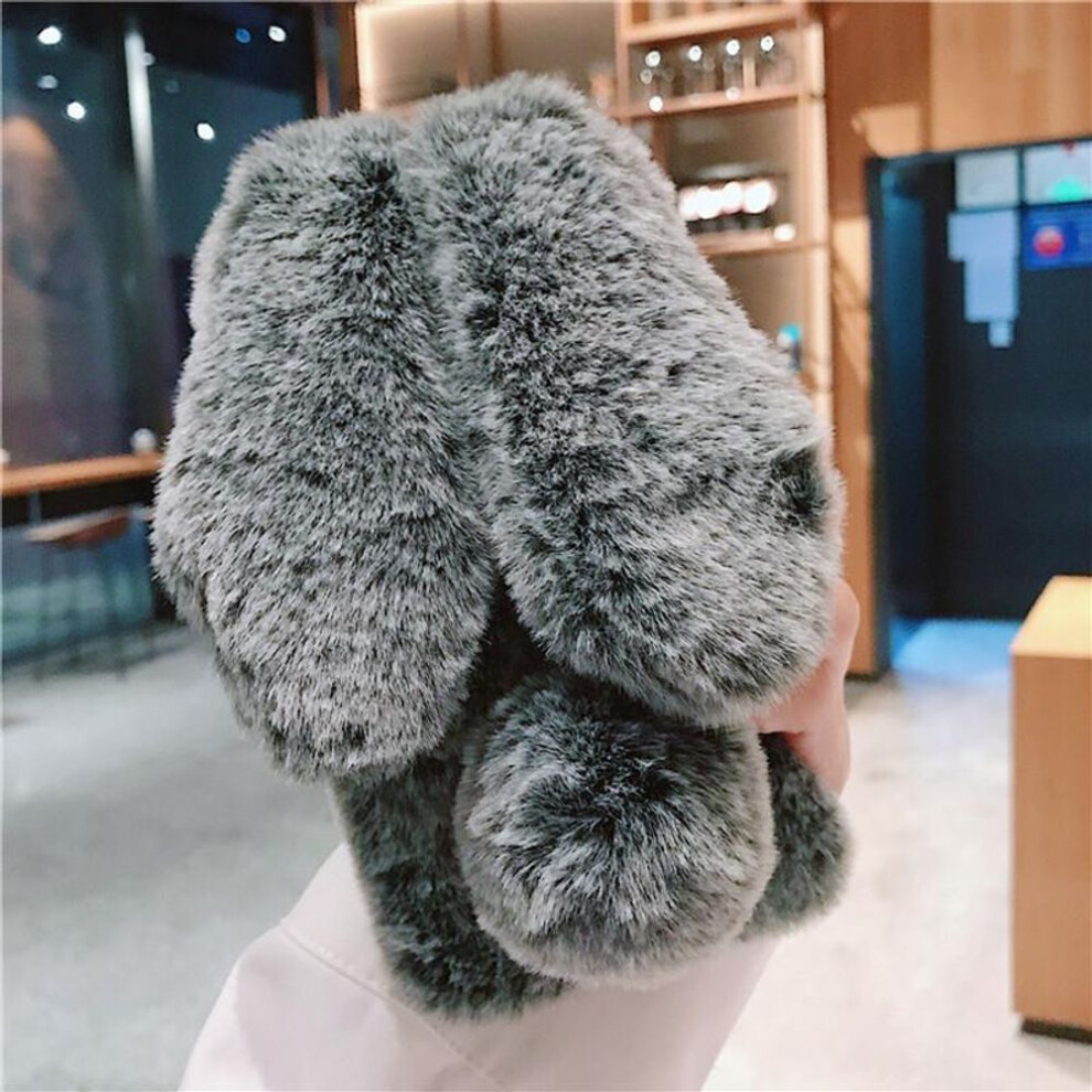 (, Xiaomi Poco M3) Cartoon Cute Fluffy Rabbit Silicone Case For Redmi 10 9 9A 9T 9C 8 8A 7 7A Note 10 9Pro 8 Pro 8T/Xiaomi 11T Pro 10T Poco X3nfc Grey 4370304797040