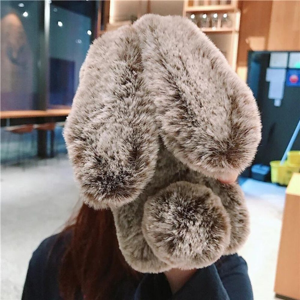 (, Samsung A71 4Gs) Cartoon Cute Fluffy Rabbit Silicone Case For Redmi 10 9 9A 9T 9C 8 8A 7 7A Note 10 9Pro 8 Pro 8T/Xiaomi 11T Pro 10T Poco X3nf Brown 4370327540685