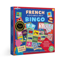 eeBoo: Gioco del Bingo Francese, Include- Guida alla Pronuncia & Sacchetto, 6 Schede, 48 Chips, 2 a 6 Giocatori, dai 5 anni