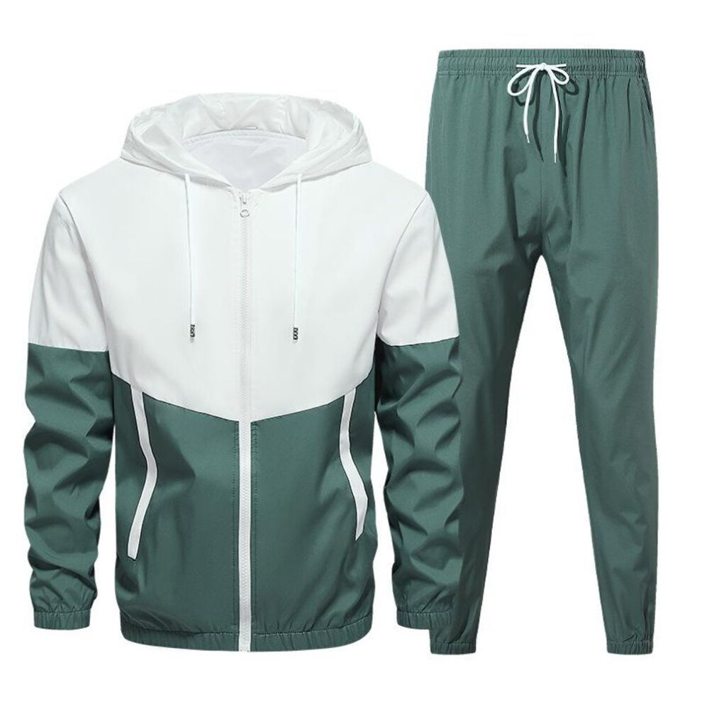 (green, 5XL) 2023 Men&apos;s Spring and Autumn New Casual Work Suit Long Pants Sports Coat Two Piece Set