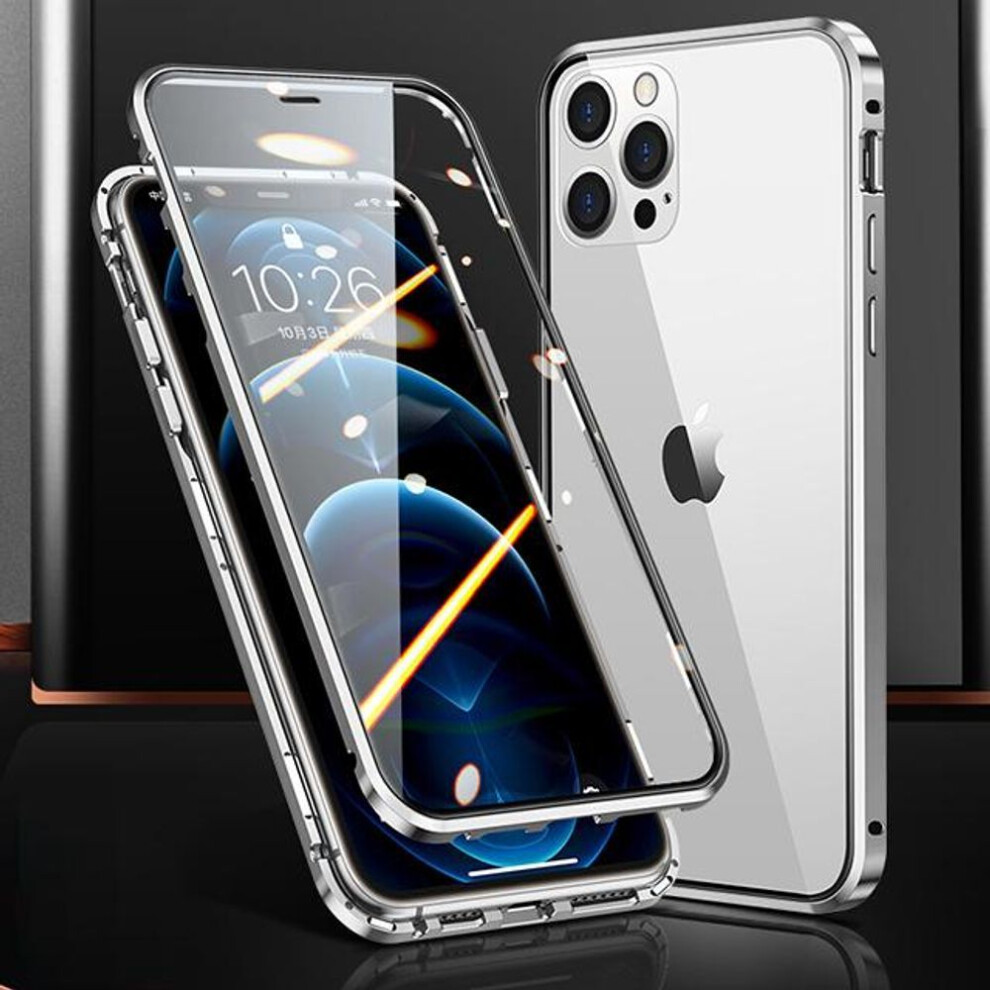 (silver, Samsung S22) 360 Full Protection Metal Magnetic Case For iPhone 15 14 13 12 11 Pro Max Double Sided Glass Adsorption Cover X XR XS Max 8 7 Pl-image-OPC-PG28X2W-NEW