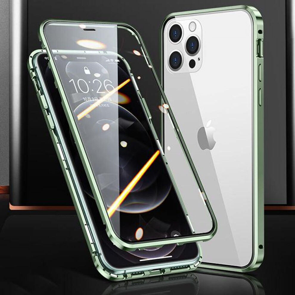 (green, honor 9x) 360 Full Protection Metal Magnetic Case For iPhone 15 14 13 12 11 Pro Max Double Sided Glass Adsorption Cover X XR XS Max 8 7 Plus-image-OPC-PG28XCQ-NEW